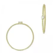 Anello testurizzato con Ossido di zirconio 18.5 mm Crystal/dorato con oro fino x1