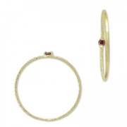 Anello testurizzato con Ossido di zirconio 18.5 mm Fuchsia/dorato con oro fino x1|raw }}