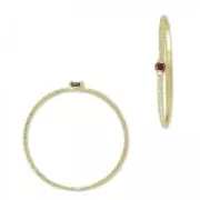 Anello testurizzato con Ossido di zirconio 18.5 mm Fuchsia/dorato con oro fino x1