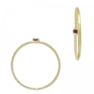 Anello testurizzato con Ossido di zirconio 18.5 mm Fuchsia/dorato con oro fino x1