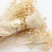 Anello testurizzato con Ossido di zirconio 18.5 mm Fuchsia/dorato con oro fino x1