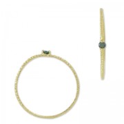 Anello testurizzato con Ossido di zirconio 18.5 mm Verde/dorato con oro fino x1