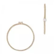 Anello testurizzato con Ossido di zirconio 18.5 mm Crystal/dorato rosa HQ x1