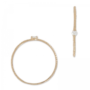 Anello testurizzato con Ossido di zirconio 18.5 mm Crystal/dorato rosa HQ x1