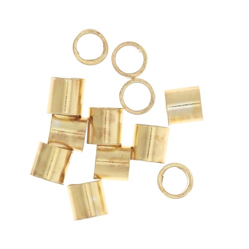 Tubi schiacciabili 2,5x2,5 mm - Argento 925 Dorato x20