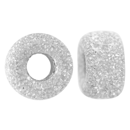 Perle rotonde con diamante 5x3 mm - Argento 925 x5