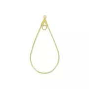 Orecchini a cerchio gocce 44x23 mm Dorato x2