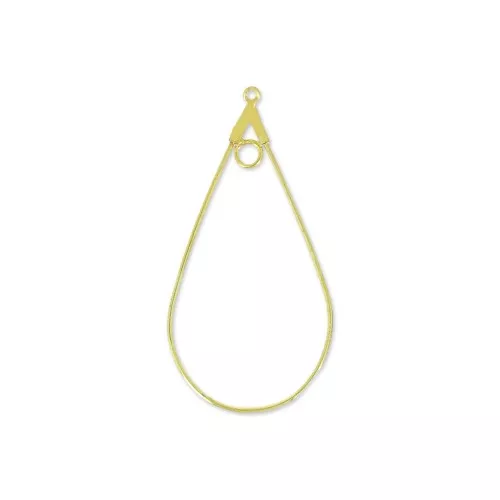 Orecchini a cerchio gocce 44x23 mm Dorato x2