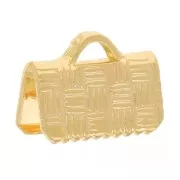 Terminale a stringere 8 mm Dorato x4