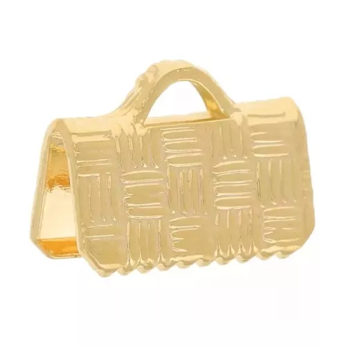 Terminale a stringere 8 mm Dorato x4