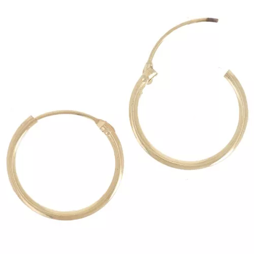 Orecchini a cerchio 12 mm - Filo 1,3 mm - Dorato x2
