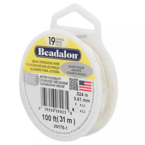 Filo cavetto 19 fili 0,61 mm - Beadalon - Argento x31m