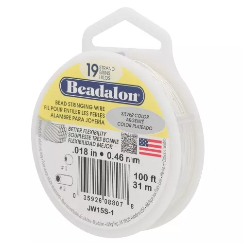 Filo cavetto 19 fili 0,46 mm - Beadalon - Argento x31m