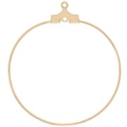 Oro 18 Carati - Supporti per orecchini - Orecchini a cerchio da decorare 35 mm - Dorati x2 Supporti per orecchini - Orecchini a cerchio da decorare 35 mm - Dorati x2