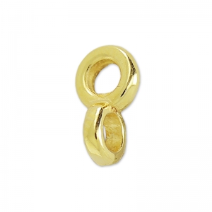 Passante per ciondoli per laccetti mm. 2 Dorato con oro fino x5