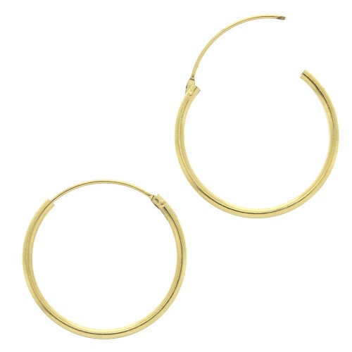 Orecchini a cerchio tondo da 19 mm - Filo da 1,2 mm - Dorato x2