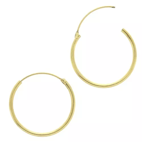 Orecchini a cerchio tondo da 19 mm - Filo da 1,2 mm - Dorato x2