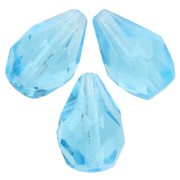 Perla a forma di pera sfaccettate 10x7 mm - Acquamarina x20