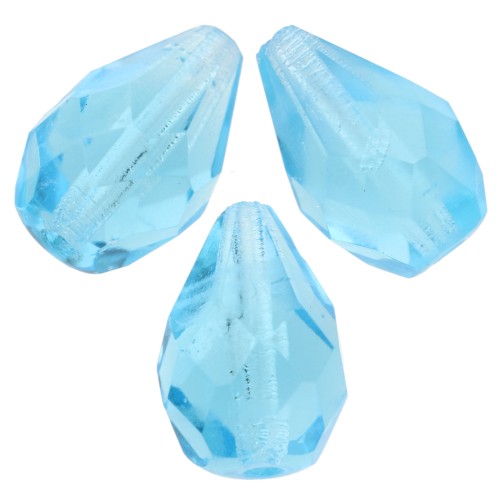 Perla a forma di pera sfaccettate 10x7 mm - Acquamarina x20