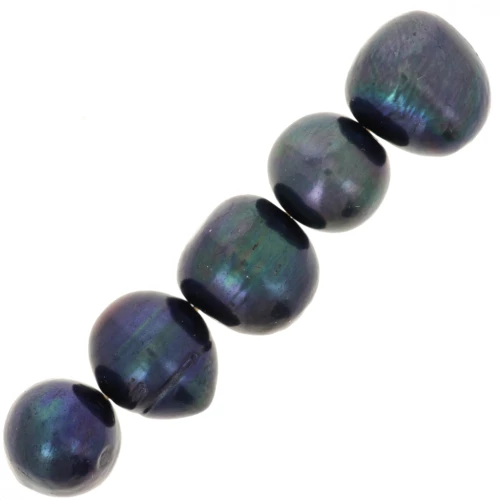 Perle rotonde d'acqua dolce da 10 mm - Grado AA - Nero perlato x6