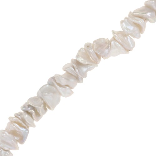 Perle d'acqua dolce Keshi - Perle barocche irregolari 9-13 mm - Bianco x19,5 cm