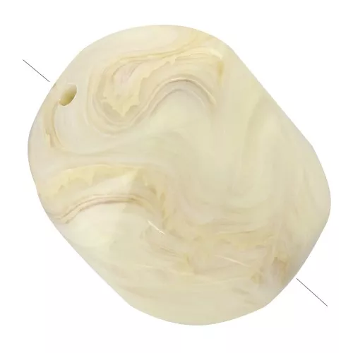 Perla irregolare in resina opaca barocca 22x17 mm - Crema marmorizzata x1