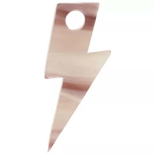 Pendente a forma di fulmine in acetato da 25 mm - Cappuccino - Bianco x1