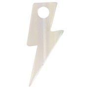 Pendente a forma di saetta da 25 mm, acetato - Effetto sirena bianca x1