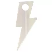 Pendente a forma di saetta da 25 mm, acetato - Effetto sirena bianca x1