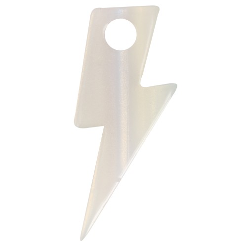 Pendente a forma di saetta da 25 mm, acetato - Effetto sirena bianca x1