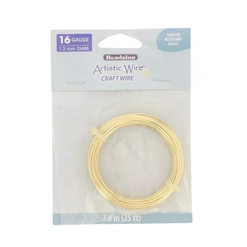 Filo artistico in ottone anti-ossidazione da 1,3 mm x7,6 m