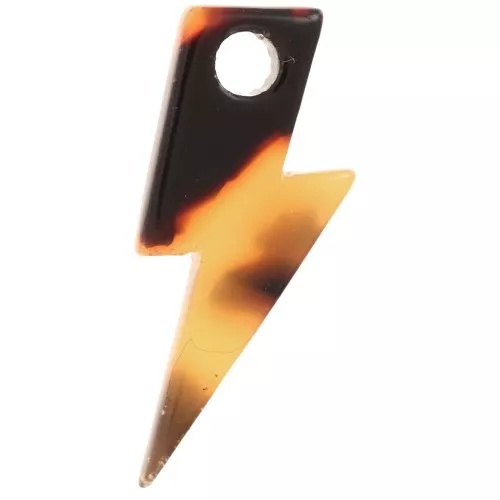 25 mm Pendente a forma di saetta, acetato - Tartaruga - Marrone - Nero x1