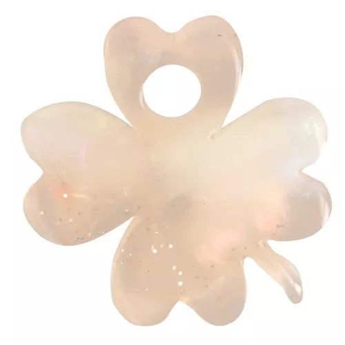Ciondolo Clover da 19 mm in acetato - Brillantini perlati Marbled Peach x1