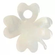 Trasparente - Breloque trèfle 19 mm en acétate - Marbré Transparent nacré pailleté x1 Breloque trèfle 19 mm en acétate - Marbré Transparent nacré pailleté x1
