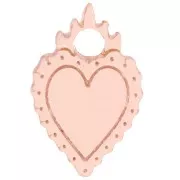 Ciondolo cuore ex-voto 19,5x13 mm in acetato - Nudo x1