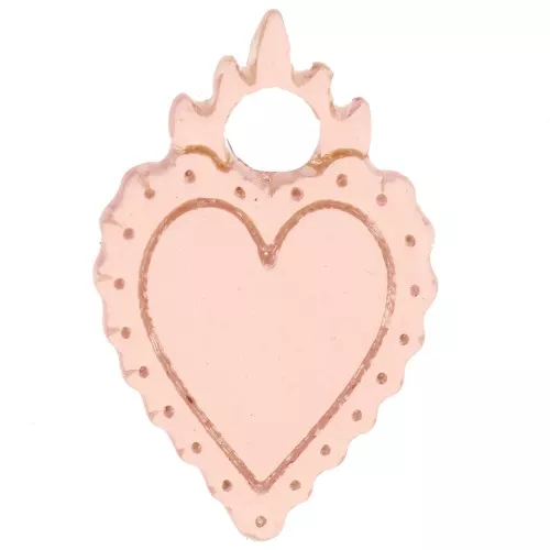Ciondolo cuore ex-voto 19,5x13 mm in acetato - Nudo x1