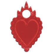 Ciondolo cuore ex-voto 19,5x13 mm in plexiglass - Effetto specchio - Rosso x1|raw }}