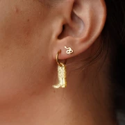 Ciondolo per stivali da cowboy Santiag 20x13 mm in acetato - Crema marmorizzata x1