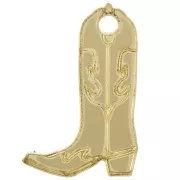 Ciondolo Santiag per stivale da cowboy 20x13 mm in plexiglass - Effetto specchio - Dorato x1