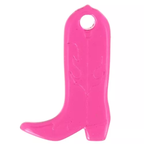 Ciondolo Santiag per stivali da cowboy 20x13 mm in acetato trasparente - Fuschia x1