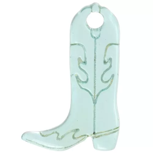 Ciondolo Santiag per stivali da cowboy 20x13 mm in acetato trasparente - Blu x1
