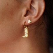 Ciondolo Santiag per stivali da cowboy 20x13 mm in acetato trasparente - Blu x1