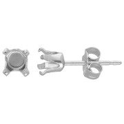 Orecchini perno per cabochon da 4 mm - Argento 925 x4