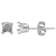 Orecchini perno per cabochon da 4 mm - Argento 925 x4
