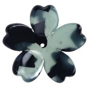 Pendente a fiore in acetato 25 mm - Tartaruga - Grigio blu - Nero x1|raw }}