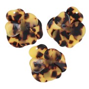 Pendente a rilievo a forma di fiore in acetato 41x40 mm - Tartaruga - Marrone - Nero