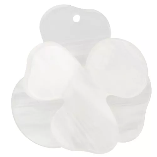 Pendente a rilievo a forma di fiore in acetato 41x40 mm - Marmo bianco x1