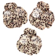 Pendente a rilievo a forma di fiore in acetato 41x40 mm - Marrone screziato - Crema x1