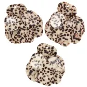 Pendente a rilievo a forma di fiore in acetato 41x40 mm - Marrone screziato - Crema x1