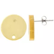 dorato - Clous d'oreilles 15 mm en plexiglass - Effet miroir - Doré x2 Clous d'oreilles 15 mm en plexiglass - Effet miroir - Doré x2